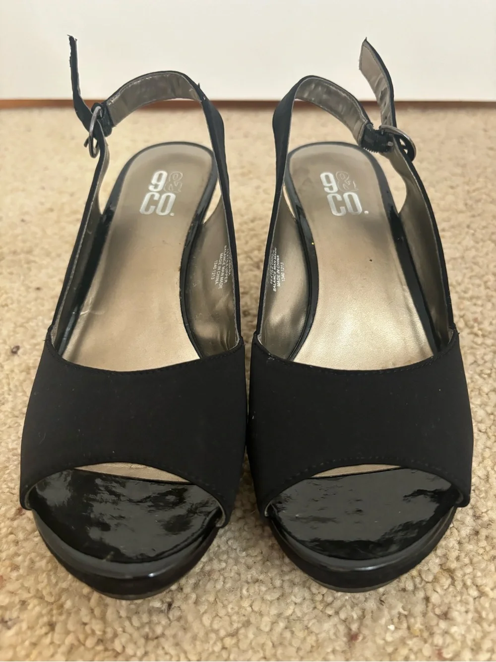 9&Co. Peep Toe Black Heels